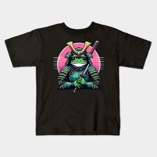 Samurai frog, japanese frog art Kids T-Shirt